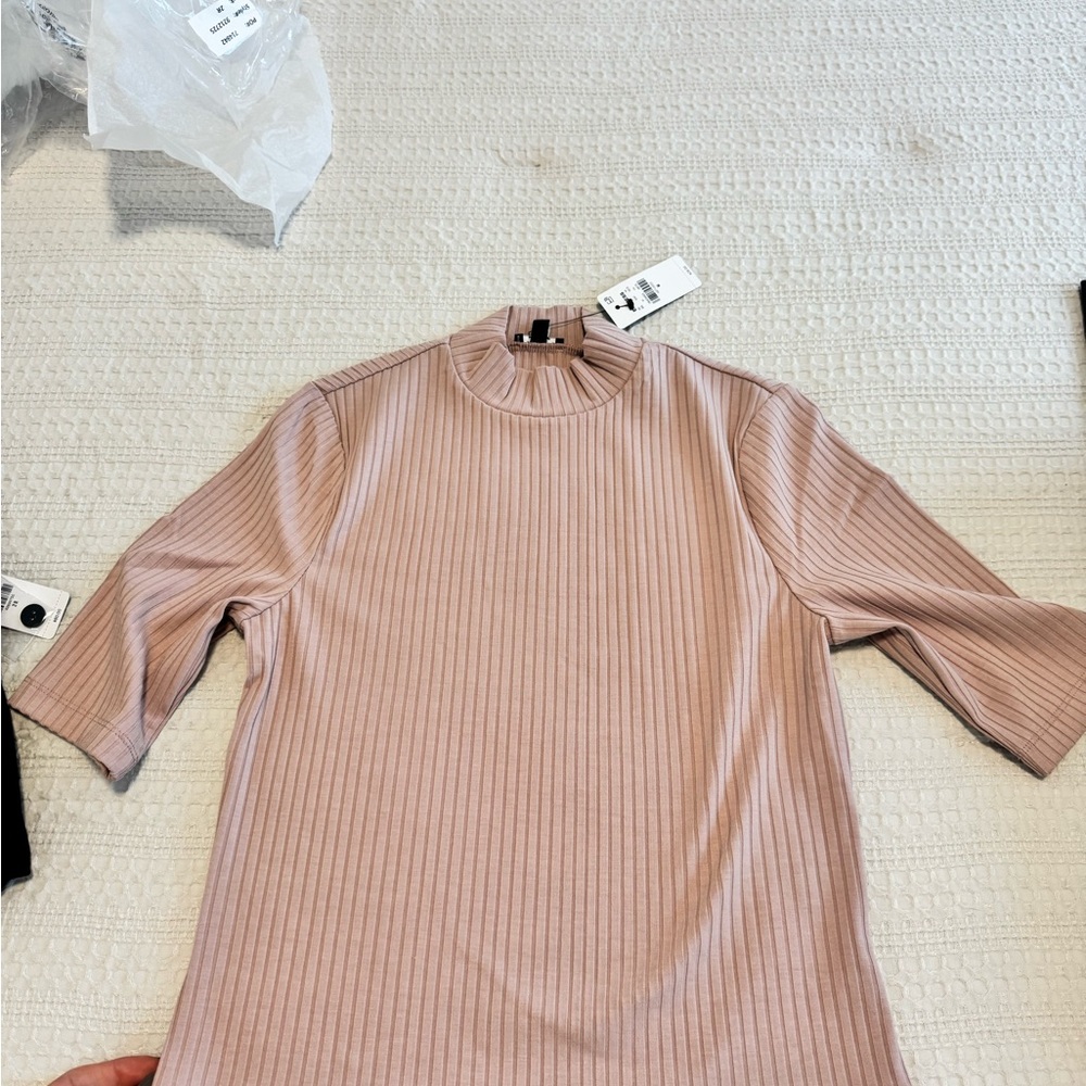 Express Blush Ribbed Women's Blouse